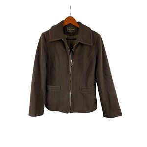 Kristen Blake Womens Brown Wool Blend Jacket Size S